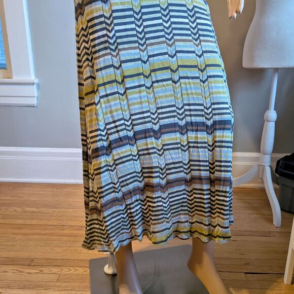 Vintage Y2K BCBGMAXAZRIA Knit Dress Halter Maxi Chevron Silk Summer Size XS - Picture 6 of 13